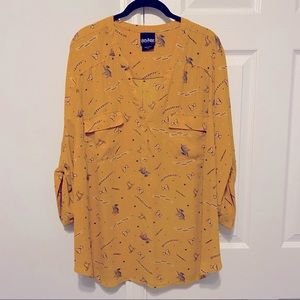 Harry Potter Hufflepuff Georgette Pullover Blouse - Size 3 [Washed, never worn]